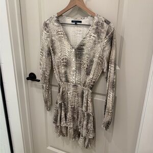 Chic Long Sleeve Snake Print Dress